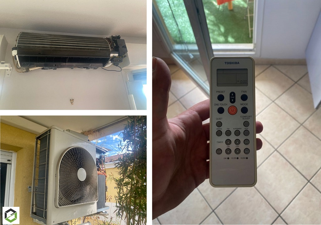 Consultez la chantier : entretien et nettoyage d'une climatisation tri-split console toshiba