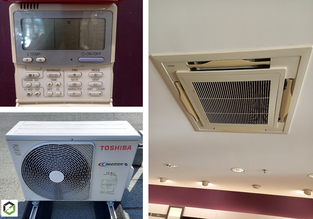 Consultez la chantier : entretien d'une climatisation mono-split cassette toshiba 