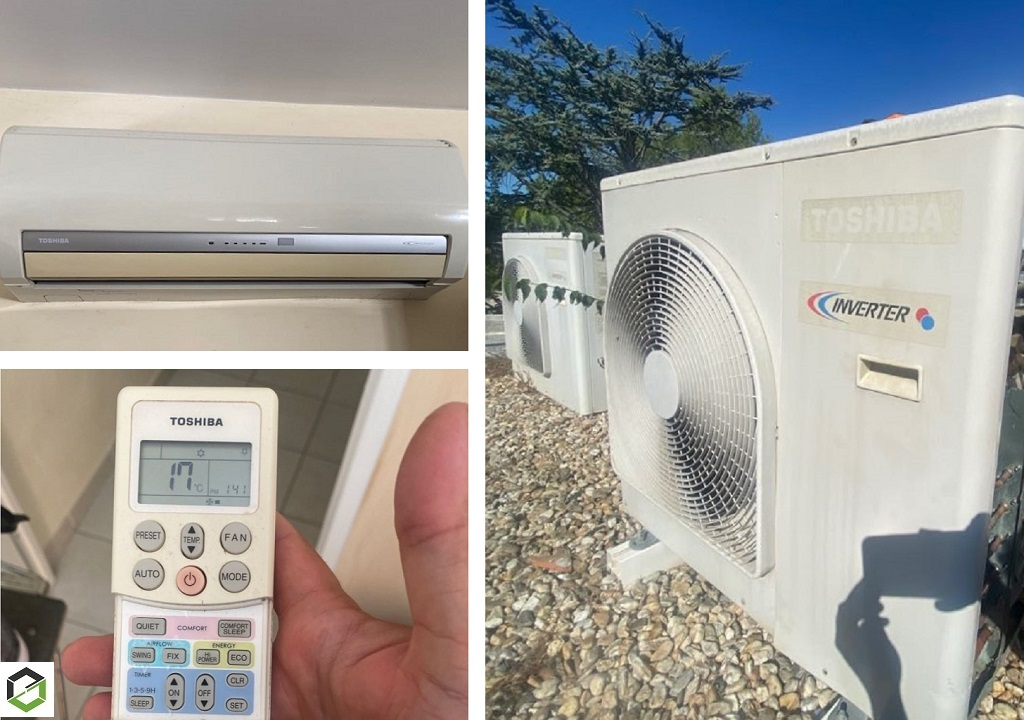 Consultez la chantier : entretien et nettoyage d'une climatisation tri-split murale toshiba