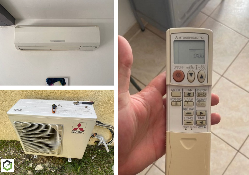 Consultez la chantier : entretien et nettoyage d'une climatisation bi-split murale mitsubishi 