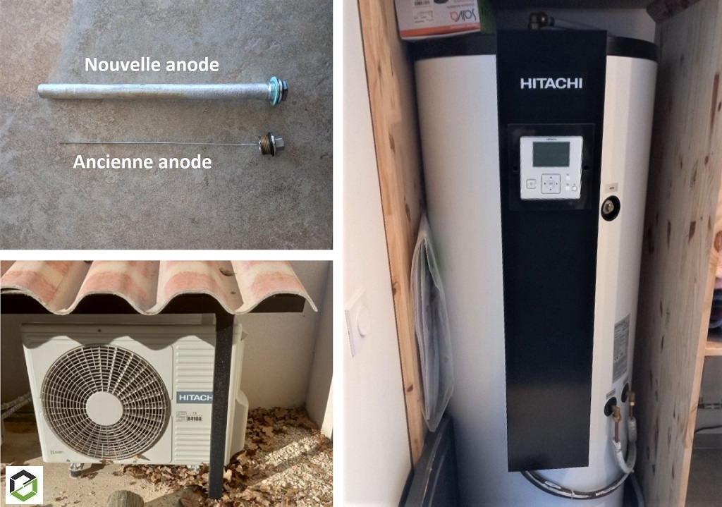 remplacement anode chauffe-eau thermodynamique hitachi à bourdic