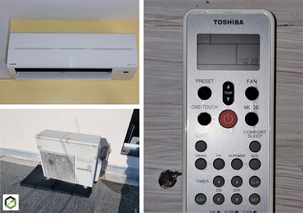 Consultez la chantier : entretien d'une climatisation tri-split murale toshiba