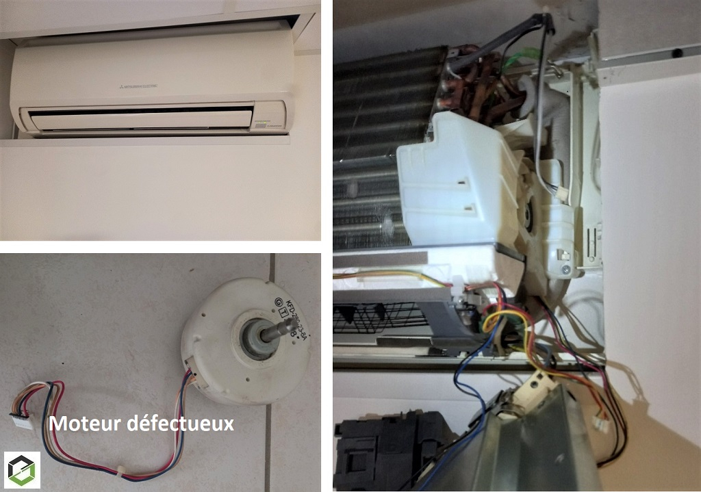 Remplacement moteur ventilateur unité intérieure d'une climatisation MITSUBISHI
