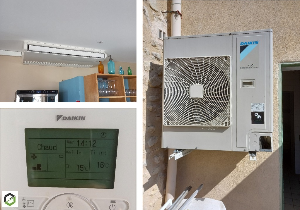 Entretien d'un plafonnier DAIKIN dans un restaurant