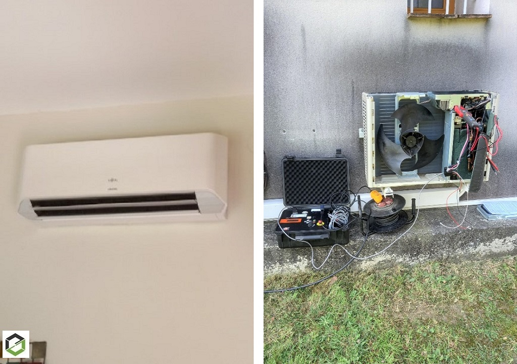 Consultez la chantier : diagnostic d'une climatisation bi-split atlantic