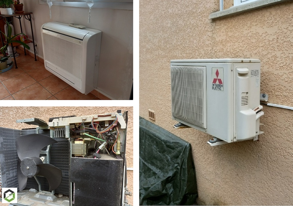 Entretien et dépannage d'une climatisation mono-split console MITSUBISHI