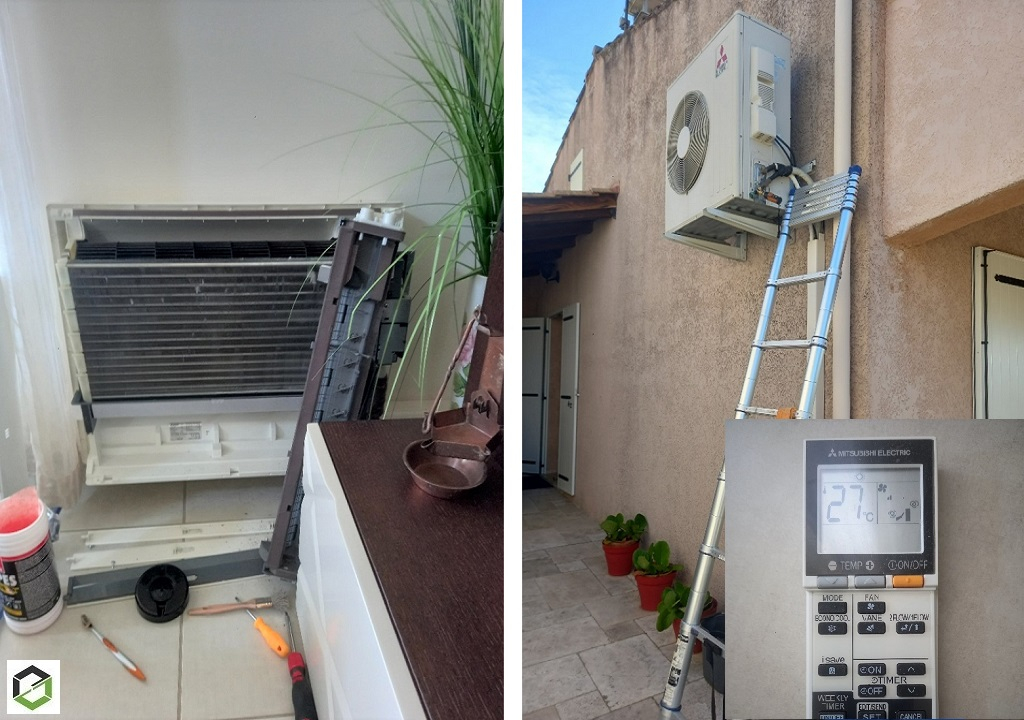 Entretien d'une climatisation mono-split console MITSUBISHI à SAINT-MAXIMIN (30)