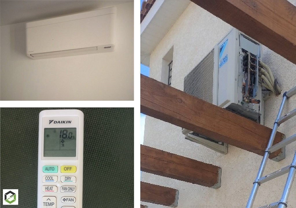 Entretien d'une climatisation tri-split murale DAIKIN à SAINT-LAURENT D'AIGOUZE