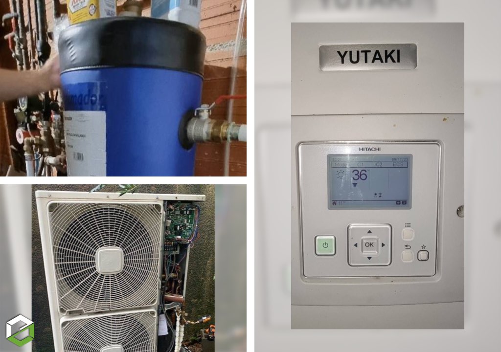 Maintenance d'une pompe à chaleur pour plancher chauffant et rafraichissant HITACHI YUTAKI