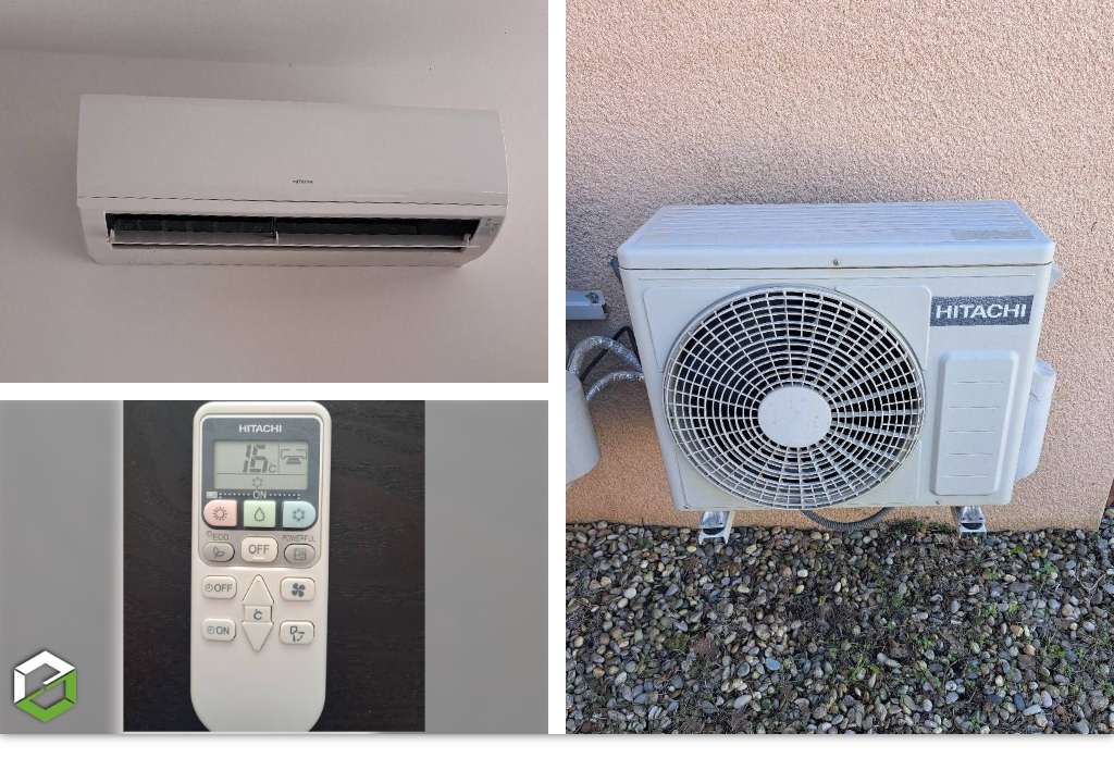 entretien d'une climatisation mono-split murale hitachi à le pin (gard)