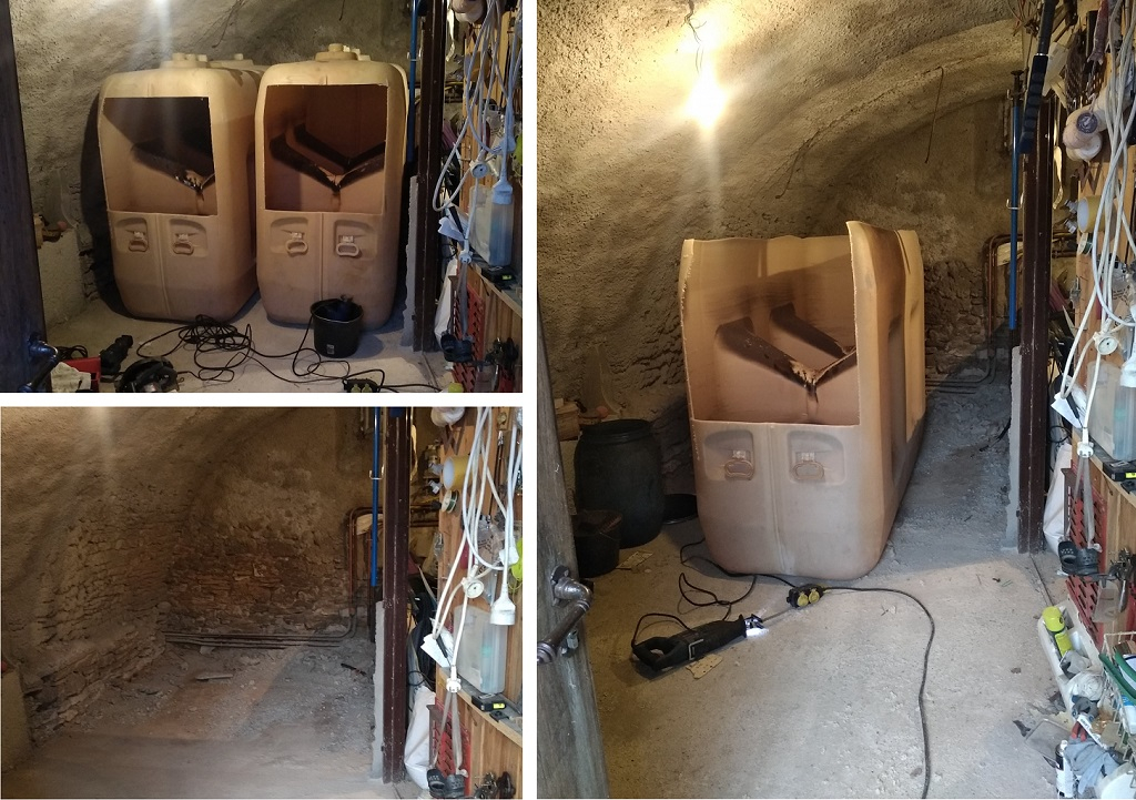 Consultez la chantier : découpage et enlèvement de deux cuves fioul pvc de 2500 litres