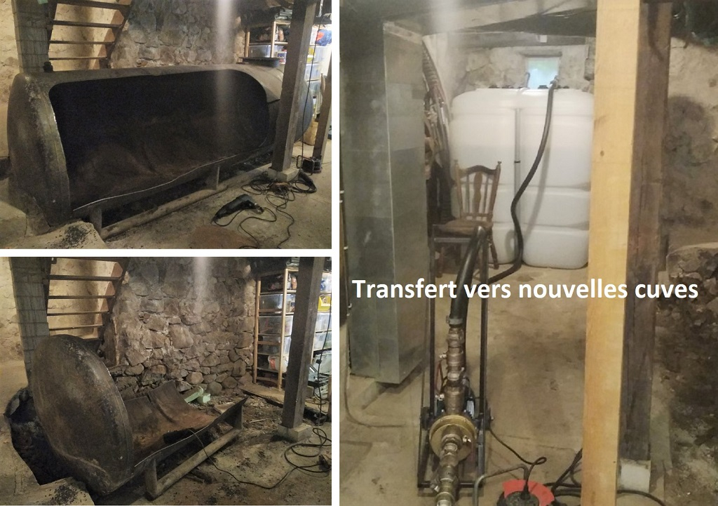 Dégazage, découpage et enlèvement d'une cuve fioul cylindrique de 4000 litres