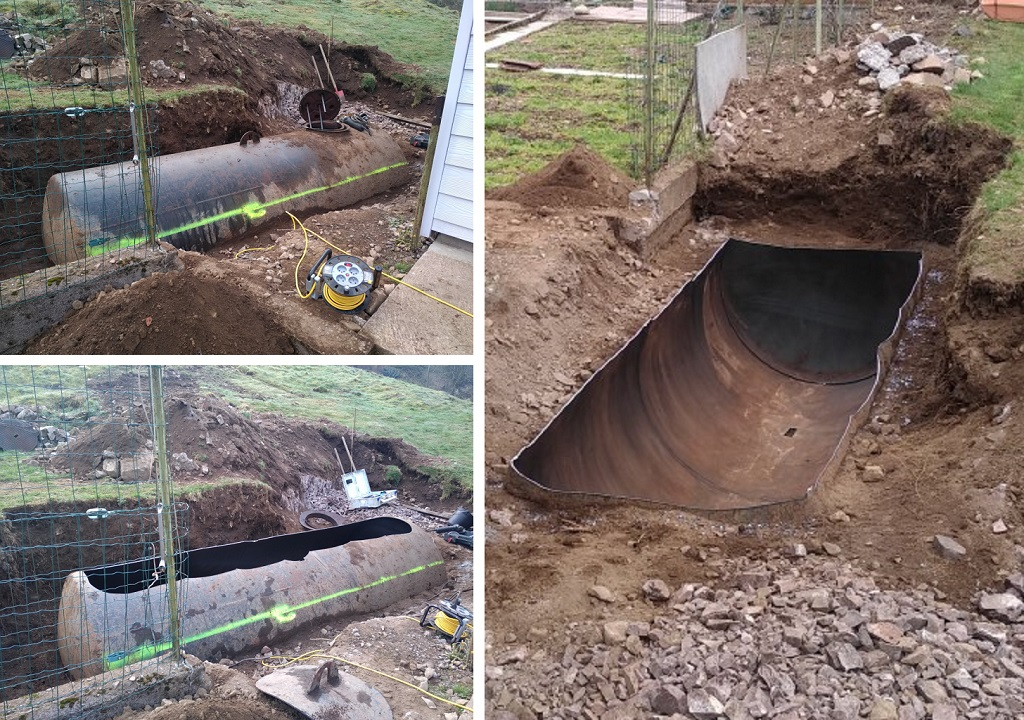 Consultez la chantier : dégazage et découpage partiel d'une cuve fioul enterrée de 3000 litres à servance (haute-saône 70)