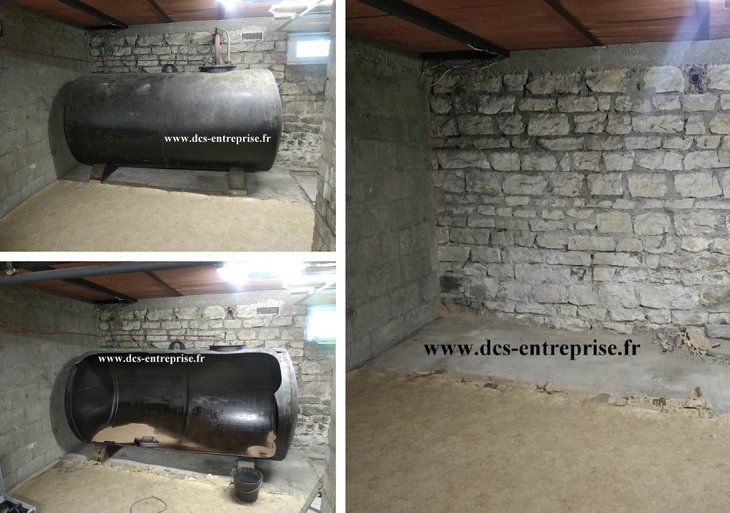 Consultez la chantier : découpage d'une cuve fuel de 3000 litres cylindrique