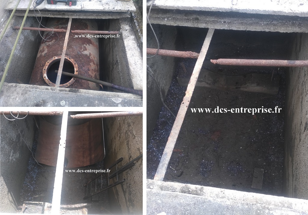 Consultez la chantier : découpage et enlèvement d'une cuve fioul de 3000 litres en fosse