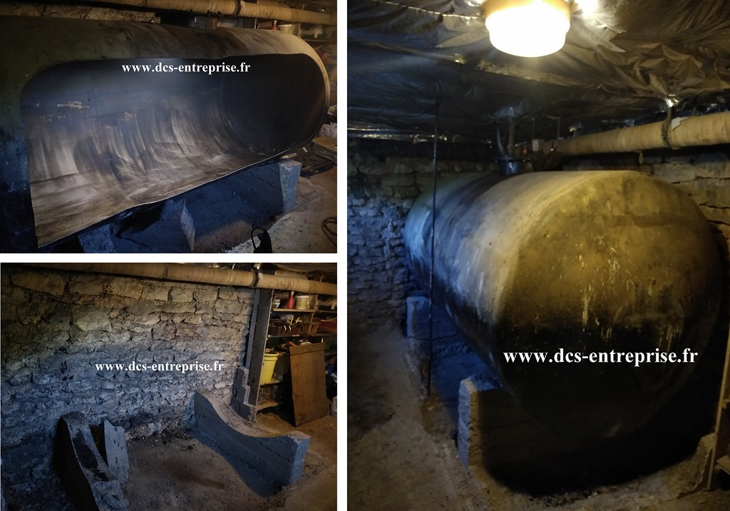 Consultez la chantier : retrait par découpage d'une cuve fioul abandonnée