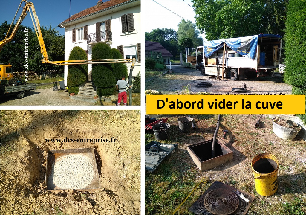 Consultez la chantier : neutralisation par comblement après dégazage et nettoyage d'une cuve fioul abandonnée et enterrée