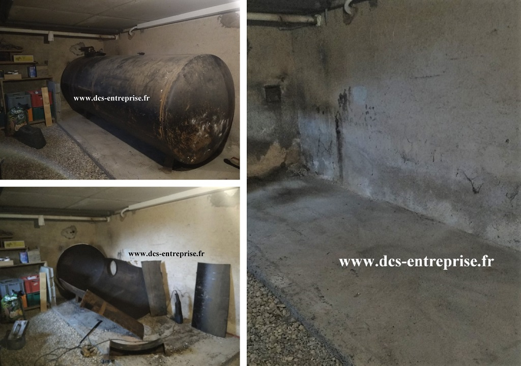 Consultez la chantier : découpage d'une cuve fuel