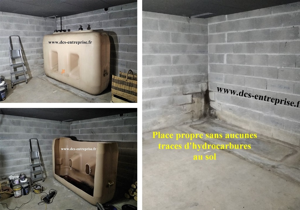 Consultez la chantier : enlèvement par découpage d'une cuve à fioul pvc de 2000 litres