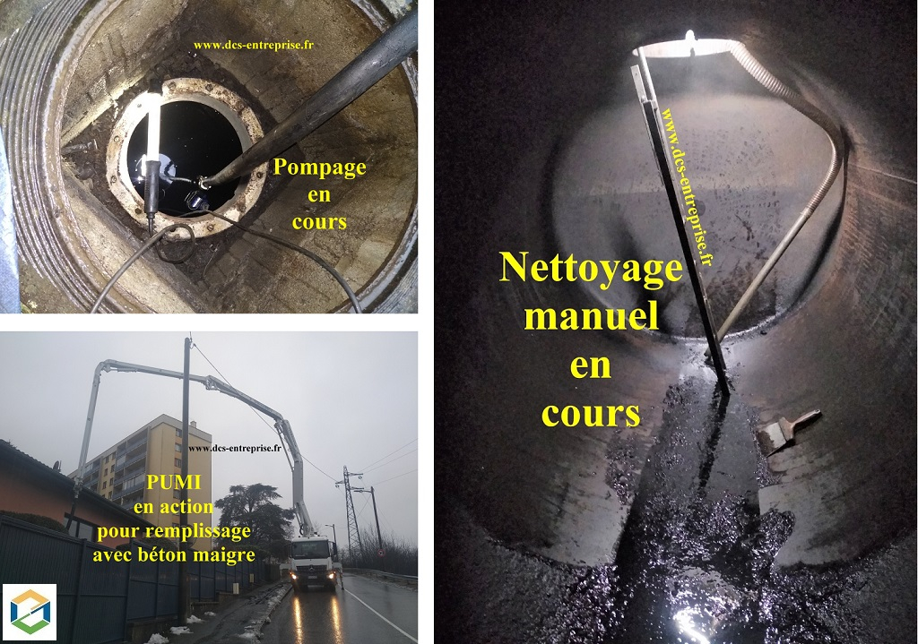 Neutralisation par comblement d'une cuve fioul de 5000 litres enterrée