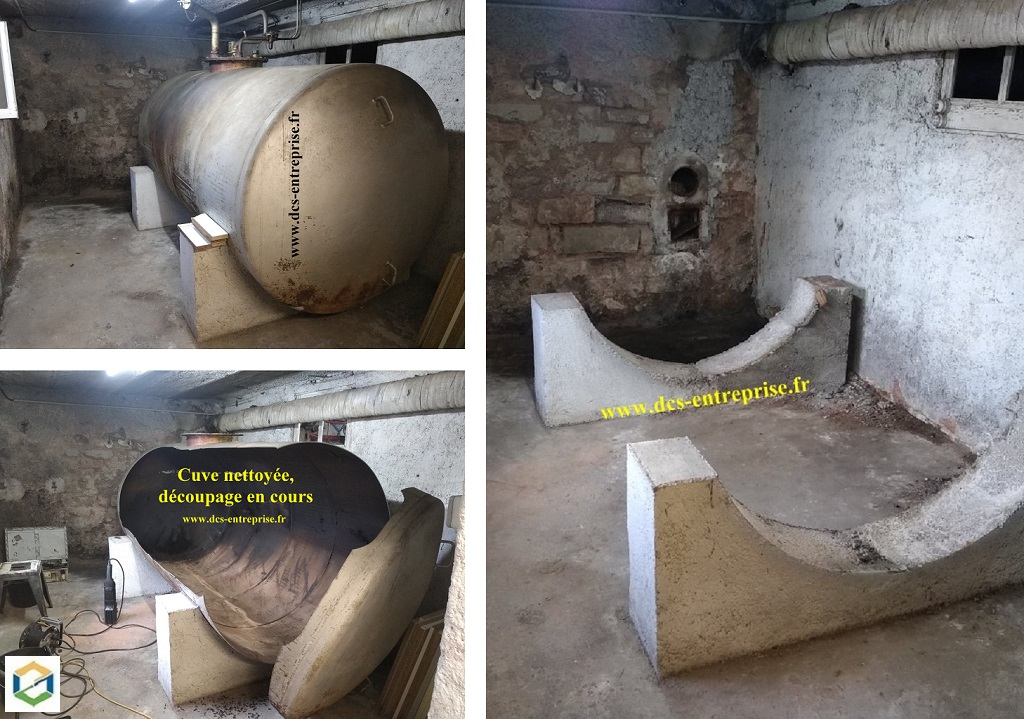 Consultez la chantier : enlèvement d'une cuve à fioul cylindrique de 3000 litres