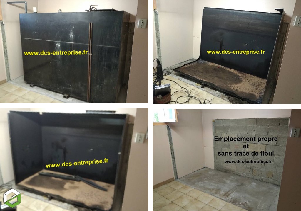 Consultez la chantier : découpage d'une ancienne cuve fioul