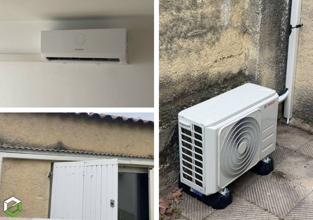 Installation d'ue pompe à chaleur air/air bi-split BOSCH 