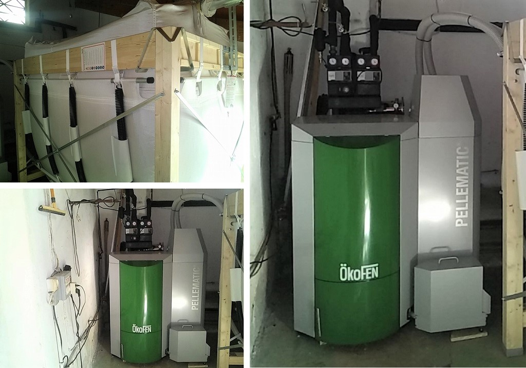 installation chaudière Okofen à granulés automatique avec silo