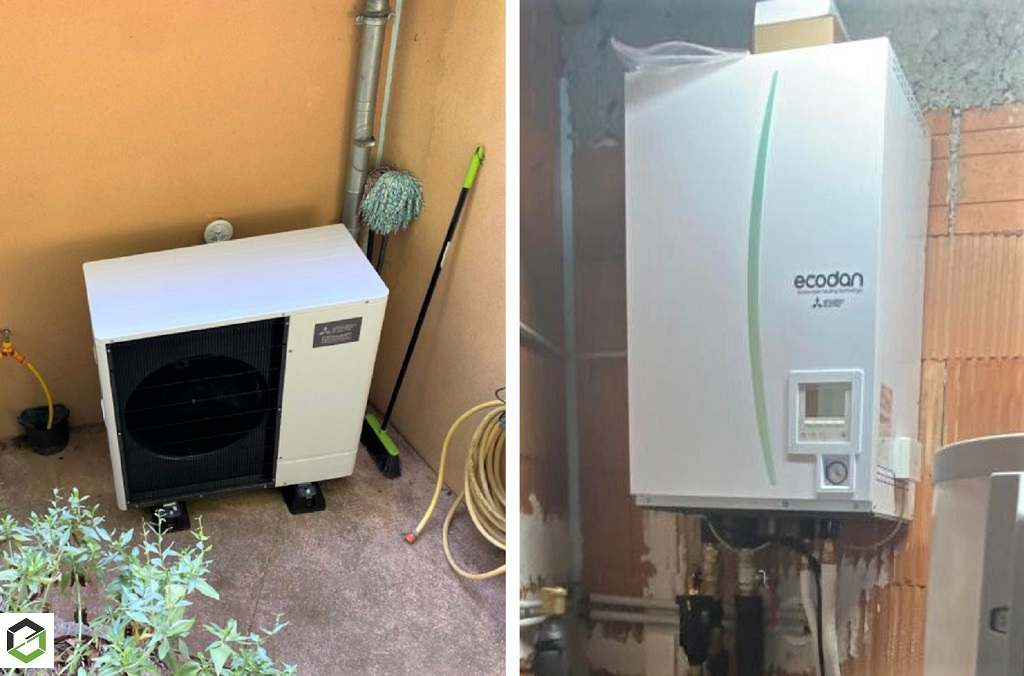 Consultez la chantier : installation d'une pompe à chaleur air/eau (pac) mitsubishi