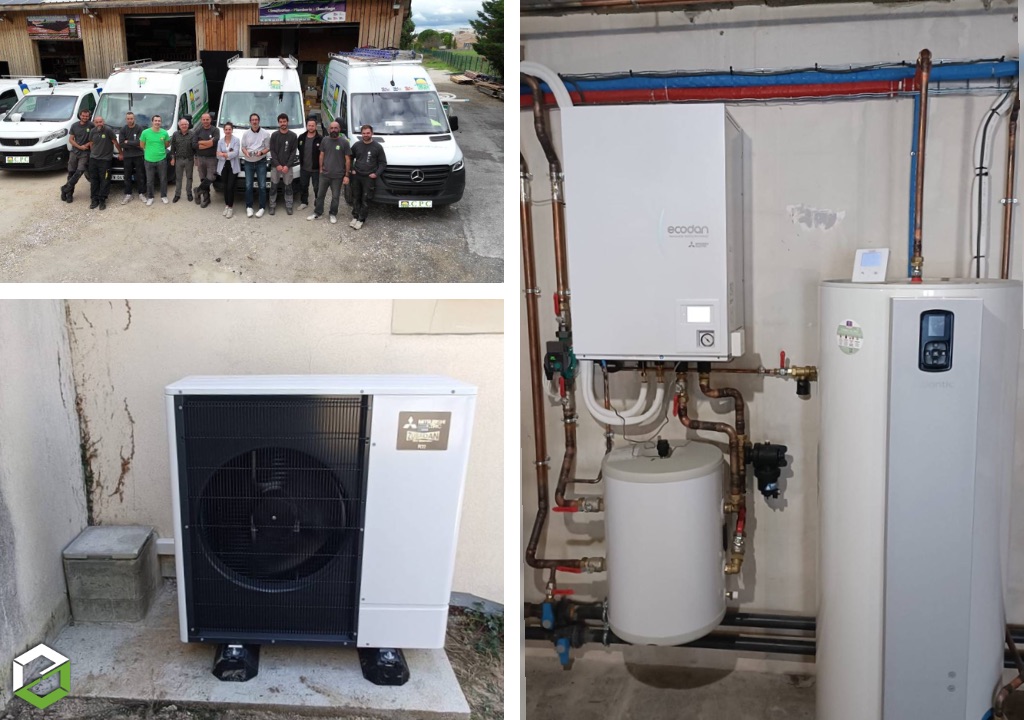 Installation PAC Air/Eau MITSUBISHI sur réseau de radiateurs neufs JAGA RGE Qualipac-Vaucluse (84)
