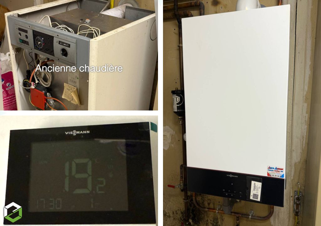 Installation d'une chaudière gaz à condensation Viessmann Vitodens 100-W par un installateur RGE QUALIGAZ