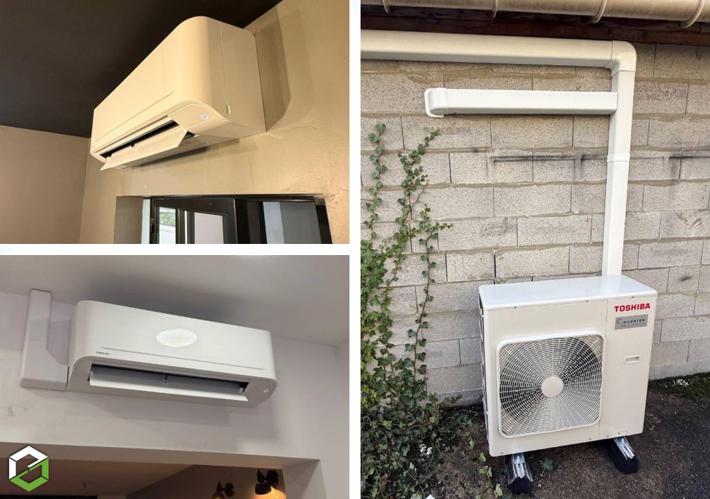 Mise en place d'une pompe à chaleur air/air réversible Toshiba pour local commercial 