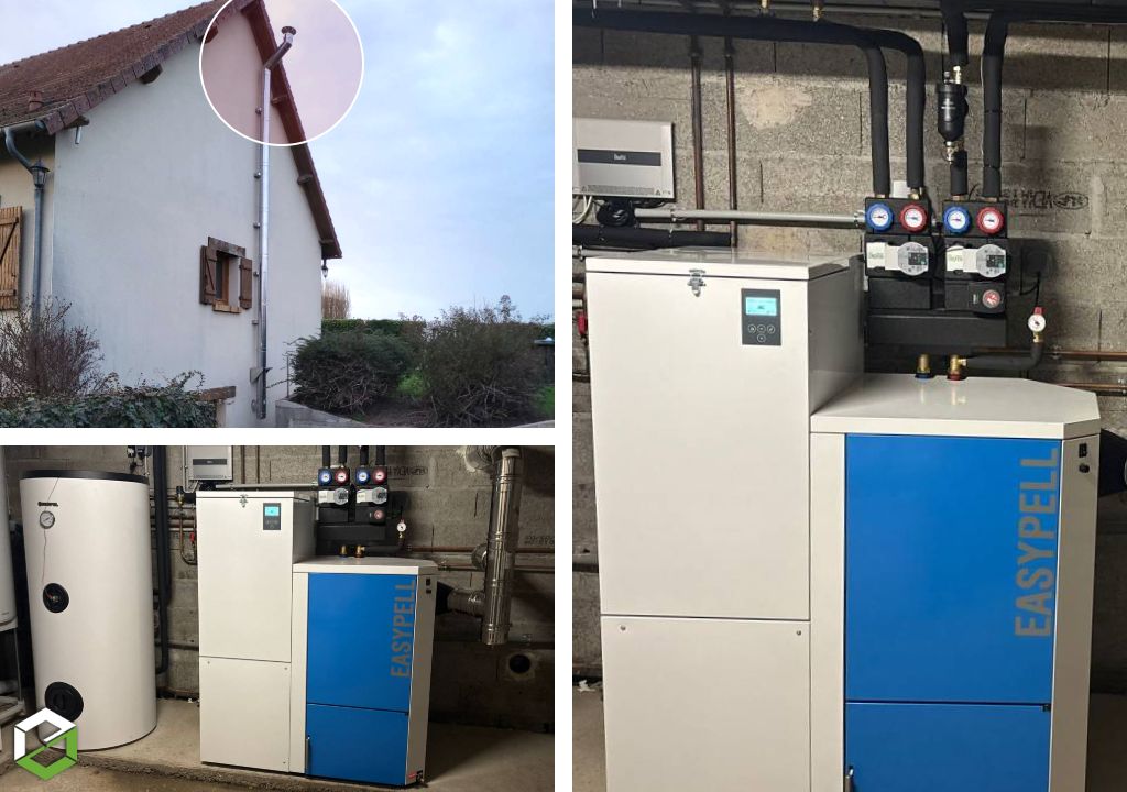 Pose chaudière à granulés EASYPELL & création réseau de chauffage complet