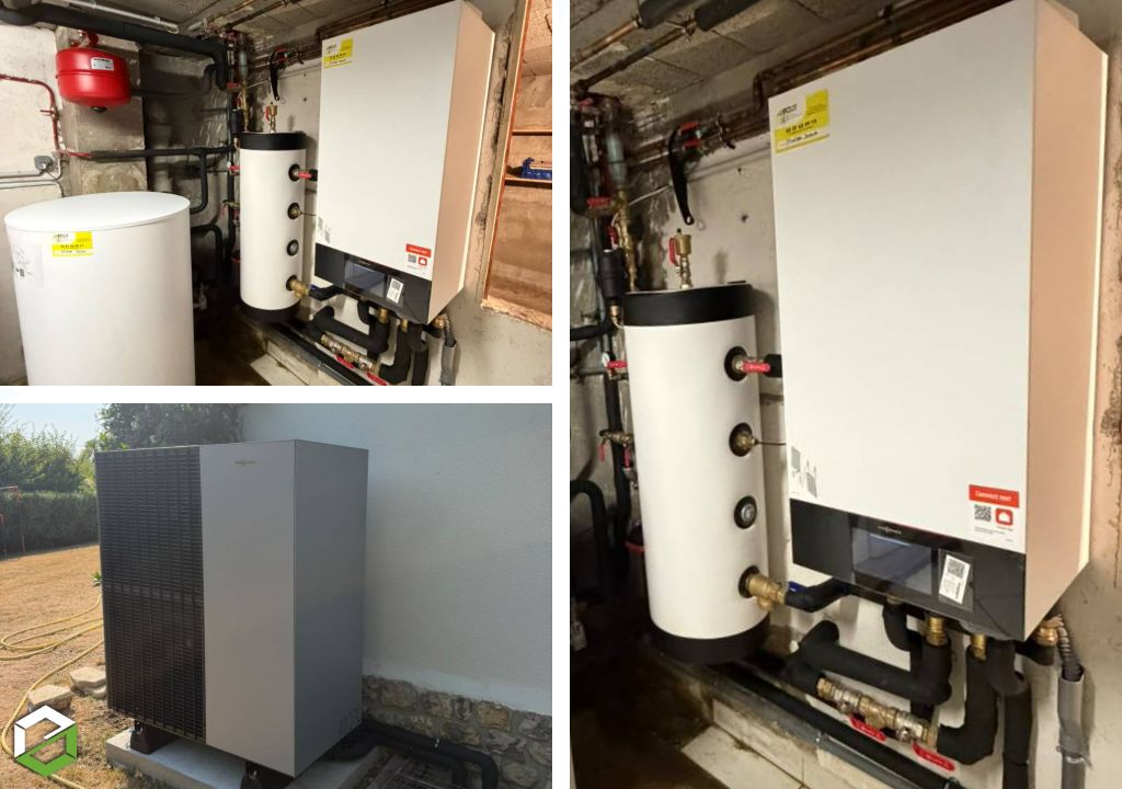 Installation pompe à chaleur air eau Viessmann Vitocal 150-A haute température - entreprise RGE QualiPAC