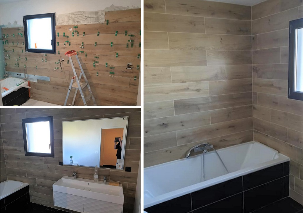 Consultez la chantier : pose de carrelage fournis par les clients