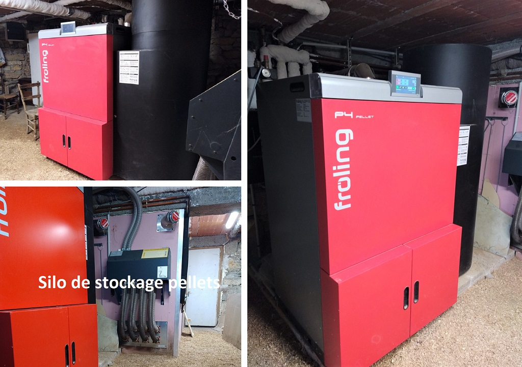 Création chaufferie et installation chaudière granulés bois FROLING P4 PELLET 48kw