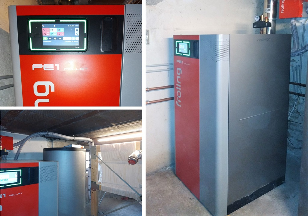 installation chaudière froling pe1 25kw à granulé de bois