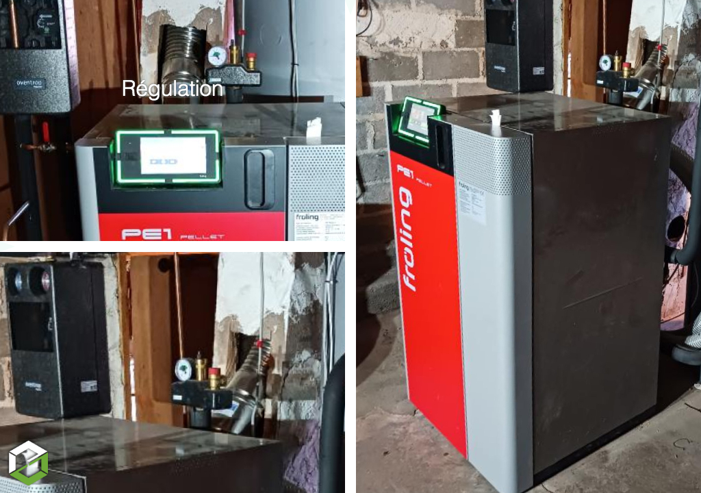 Chauffagiste installateur chaudière à pellets Froling PE1 20 kW