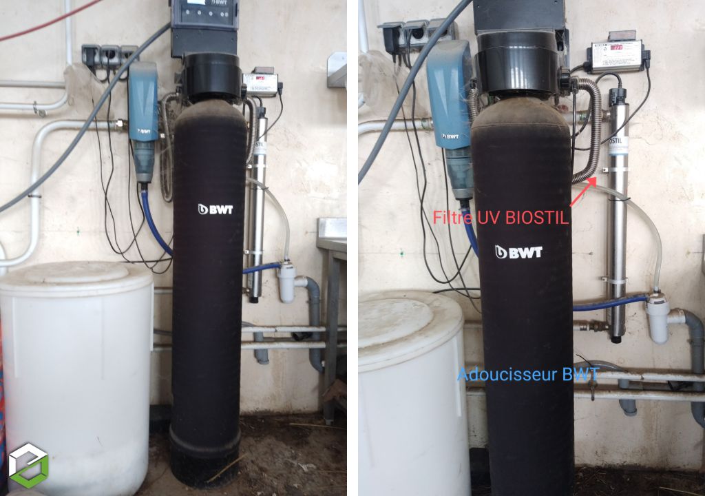 Installation d'un adoucisseur BWT professionnel et désinfection par UV