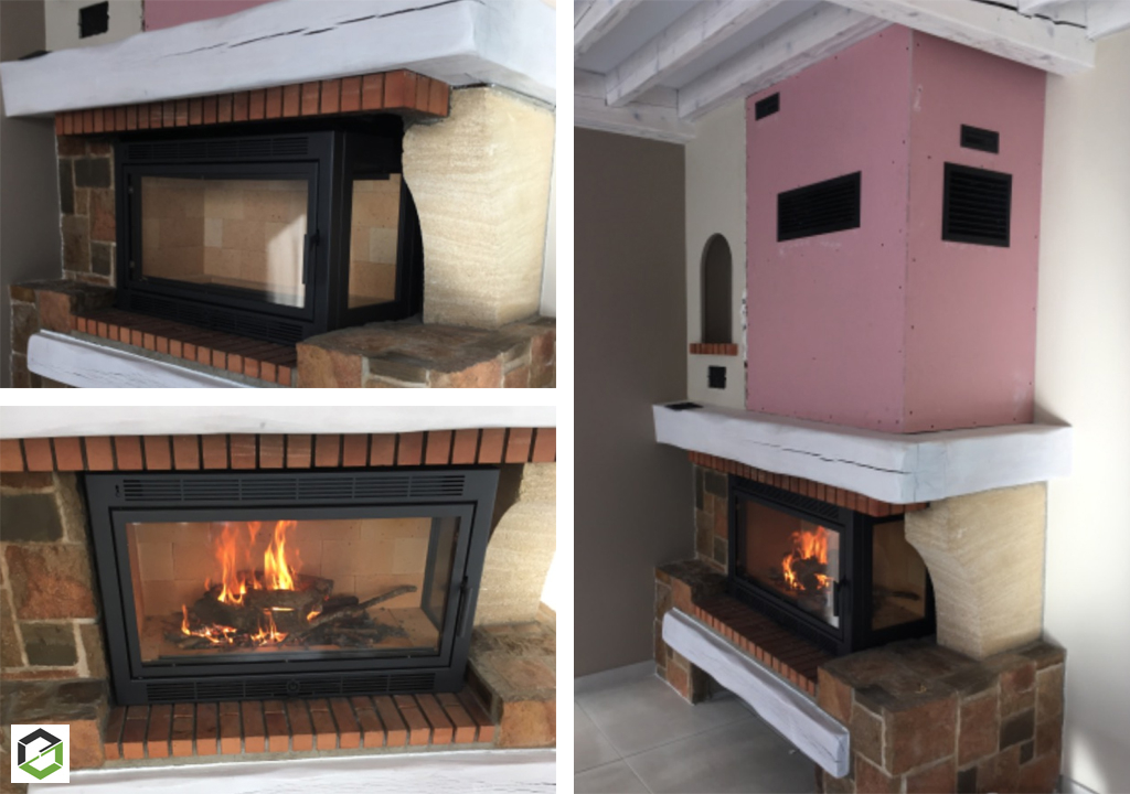 Consultez la chantier : installation d'un insert sur mesure de marque totem avec vitre latérale