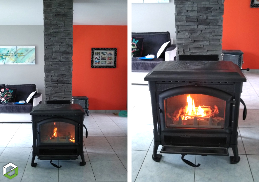 Consultez la chantier : installation d'un poêle à bois nordica isotta evo 