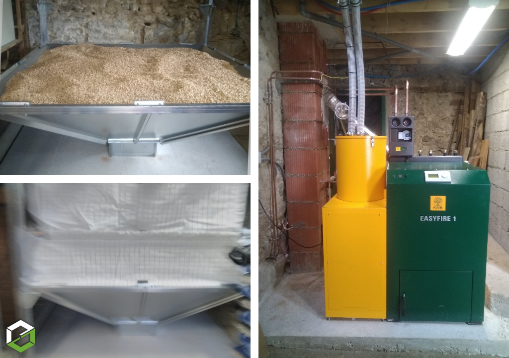 installation d'une chaudière à granulés de bois kwb easyfire 1 avec son silo