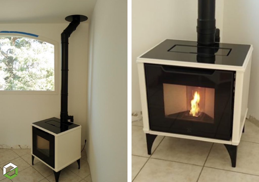 Installation d'un poele à granulé JM Pixie  - Entreprise RGE QualiBois