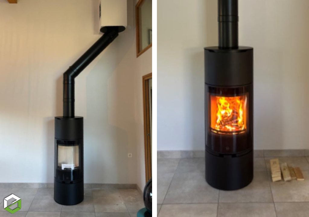 Consultez la chantier : installation d'un poele à bois jm clipper + entreprise rge qualibois