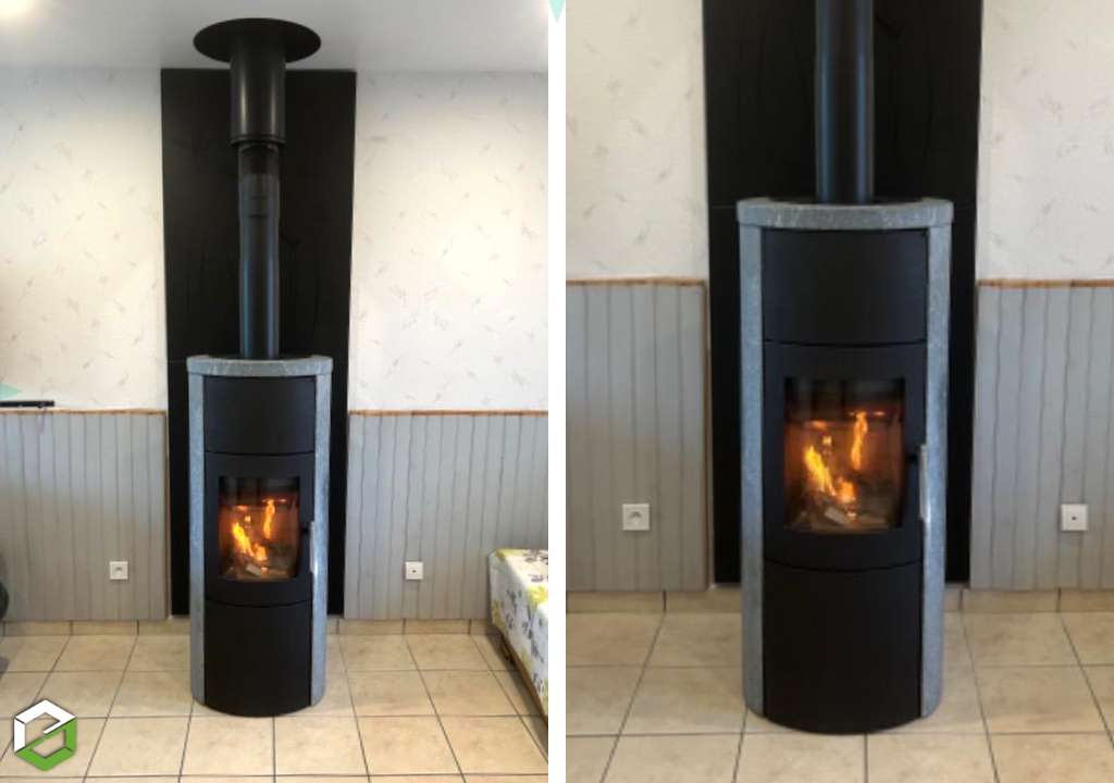Consultez la chantier : installation d'un poele à bois heta scan line 820 s tpo