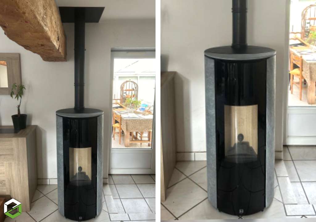 Consultez la chantier : installation d'un poele à granulés de bois jm chrissie 6kw étanche - entreprise rge qualibois