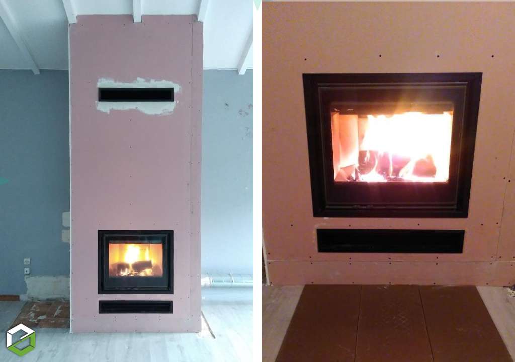 installation d'un insert de cheminée de la marque dovre - entreprise rge.