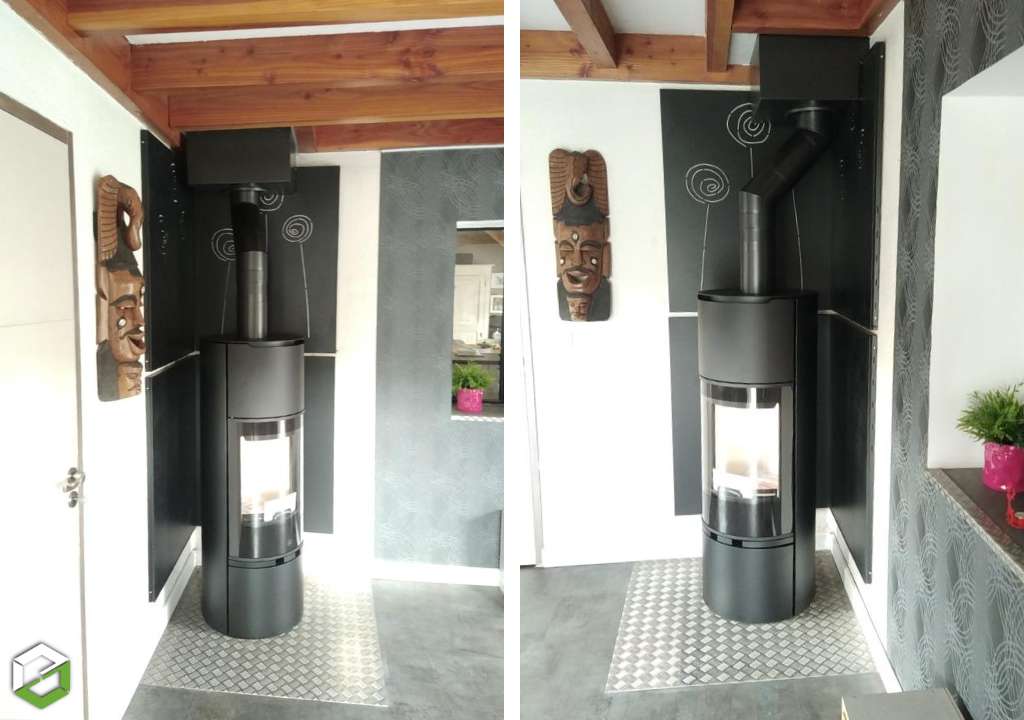 Consultez la chantier : installation d'un poêle à bois jm clipper +