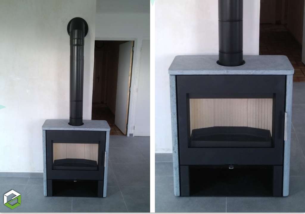 Installation d'un poele à bois Lorflam Ofen 18 - Installateur QualiBois RGE