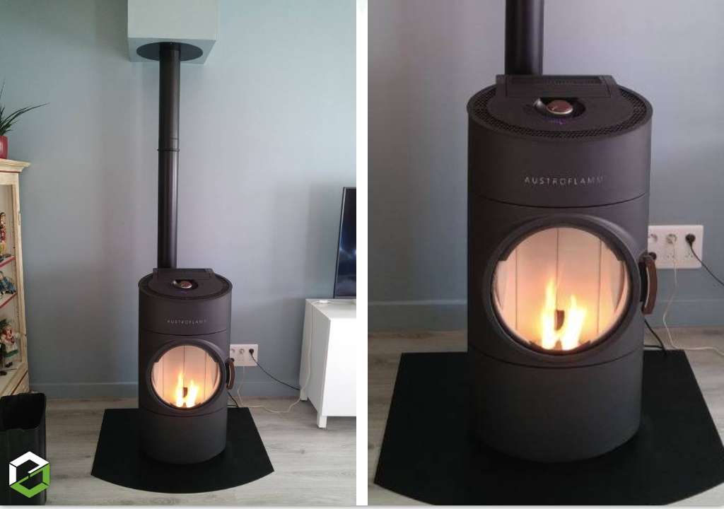 Installation un poele à granulé Austroflamm clou compact pellet
